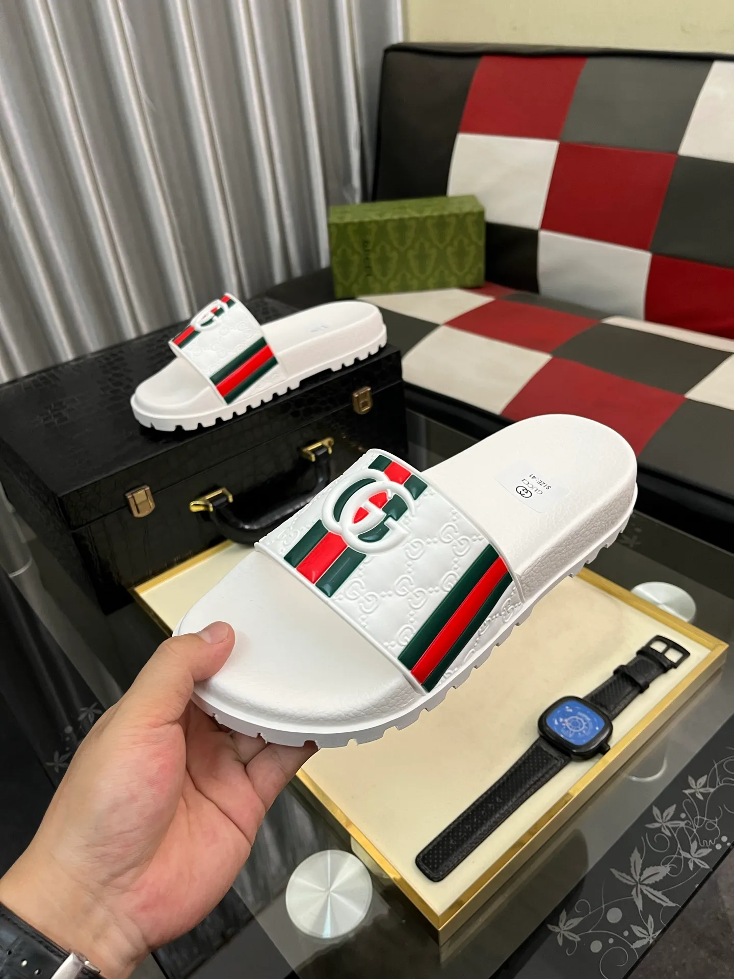 Men's men's shoes💰260⌚️⌚️ＧＵＣＣＩ.Gucci.Official website 1:1 popular slippers hot sale! Original original material 🩴 SIZE: 38-46 (45.46 non-refundable)